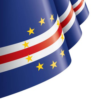 Cape Verde bayrağı, beyaz arkaplanda vektör çizimi