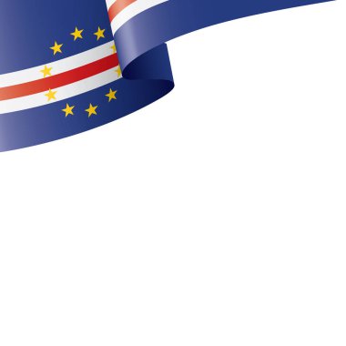Cape Verde bayrağı, beyaz arkaplanda vektör çizimi