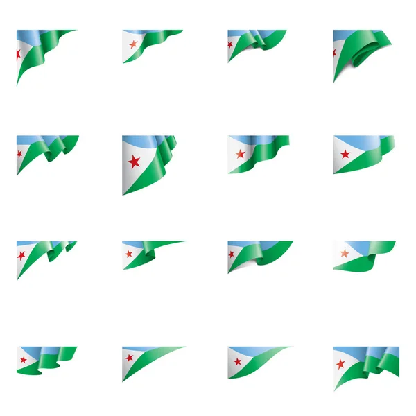 Dschibuti-Flagge, Vektorabbildung auf weißem Hintergrund — Stockvektor
