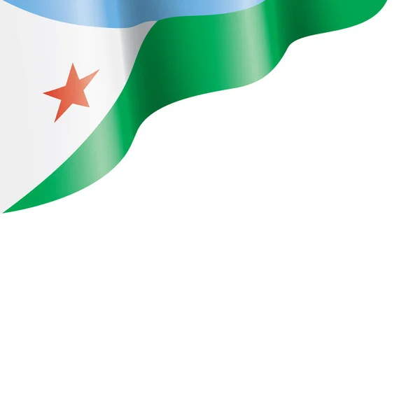 Dschibuti-Flagge, Vektorabbildung auf weißem Hintergrund — Stockvektor
