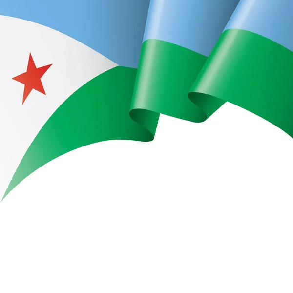 Bandera de Yibuti, ilustración vectorial sobre fondo blanco — Vector de stock