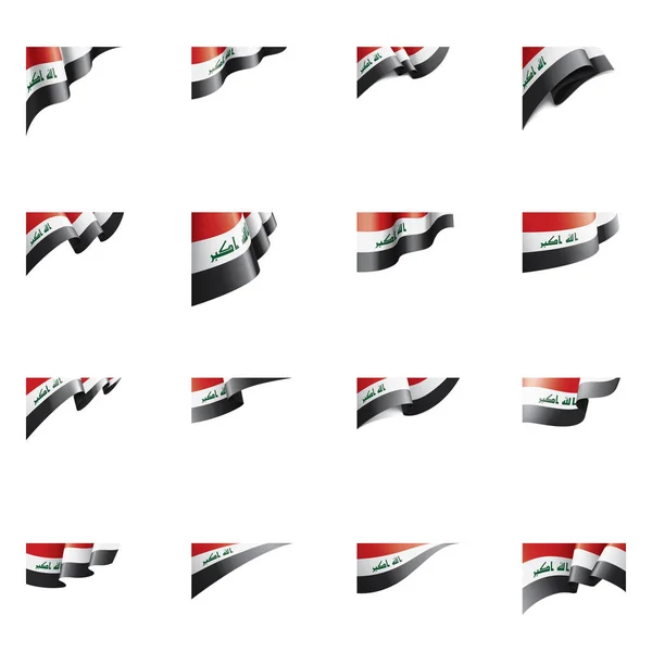 Iraki zászló, egy fehér háttér vektor illusztráció — Stock Vector