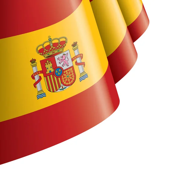西班牙国旗，白色背景上的矢量插图 — 图库矢量图片