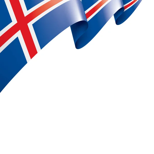 Bandera Nacional Islandia Ilustración Vectorial Sobre Fondo Blanco — Vector de stock