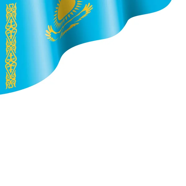 Drapeau Kazakhstan, illustration vectorielle sur fond blanc — Image vectorielle