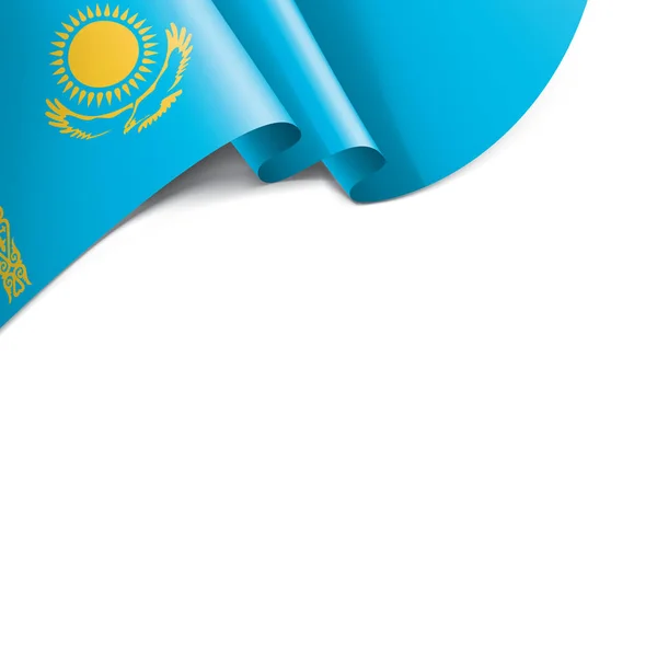 Kazakistan bayrağı, beyaz arkaplanda vektör illüstrasyonu — Stok Vektör