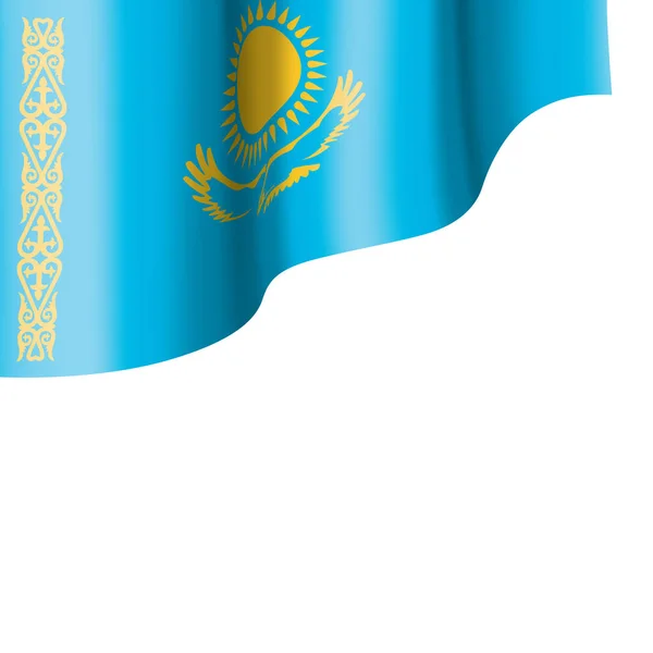 कजाखस्तान ध्वज, एक सफेद पृष्ठभूमि पर वेक्टर चित्रण — स्टॉक वेक्टर