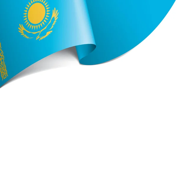 Государственный Флаг Казахстана Векторная Иллюстрация Белом Фоне — стоковый вектор