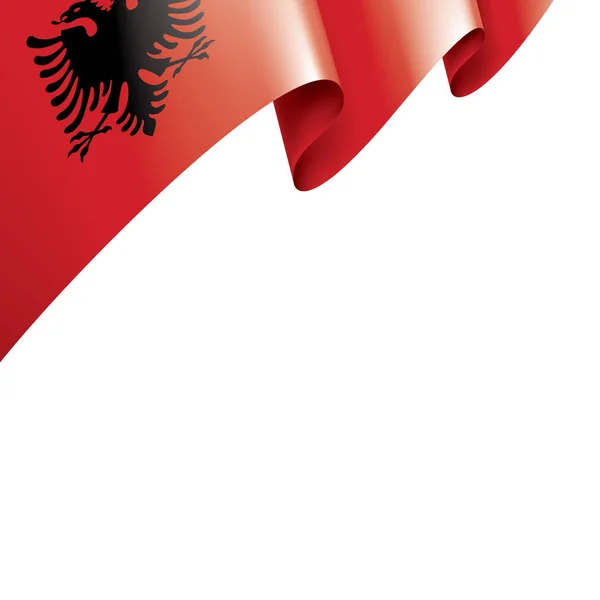 Albánie vlajka, vektorové ilustrace na bílém pozadí — Stockový vektor