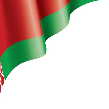 Beyaz Rusya bayrağı, beyaz bir arka plan üzerinde vektör çizim