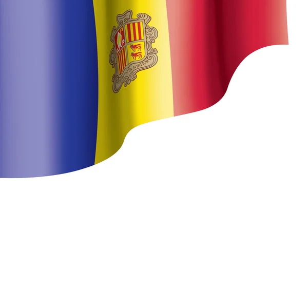 Andora 旗子, 矢量例证在白色背景 — 图库矢量图片