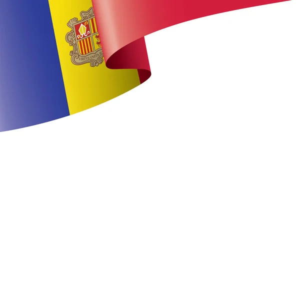 Andora 旗子, 矢量例证在白色背景 — 图库矢量图片