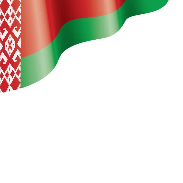 Beyaz Rusya bayrağı, beyaz bir arka plan üzerinde vektör çizim — Stok Vektör