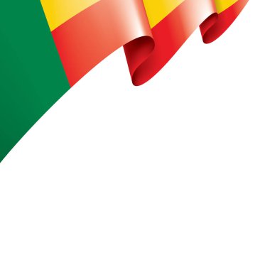 Benin bayrağı, beyaz bir arka plan üzerinde vektör çizim