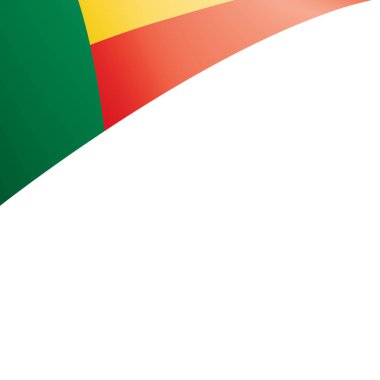 Benin bayrağı, beyaz bir arka plan üzerinde vektör çizim