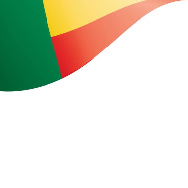 Benin bayrağı, beyaz bir arka plan üzerinde vektör çizim