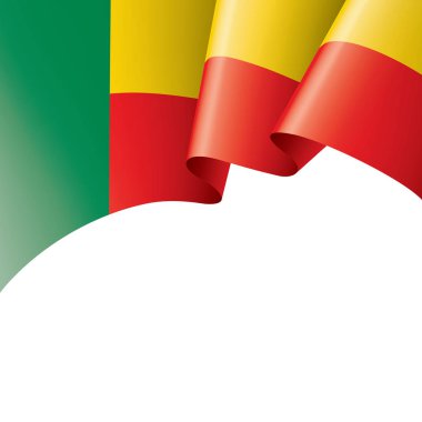 Benin bayrağı, beyaz bir arka plan üzerinde vektör çizim