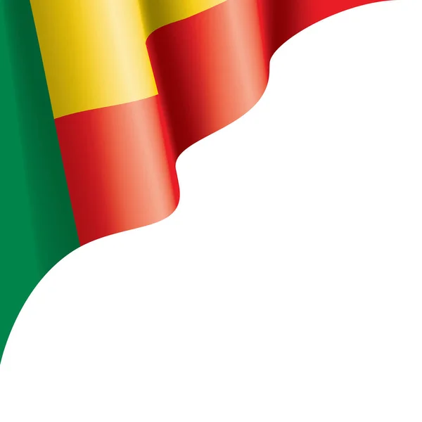 Benin zászló, egy fehér háttér vektor illusztráció — Stock Vector