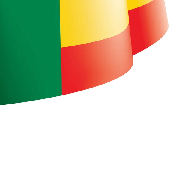 Bandera de Benín, ilustración vectorial sobre fondo blanco — Archivo Imágenes Vectoriales
