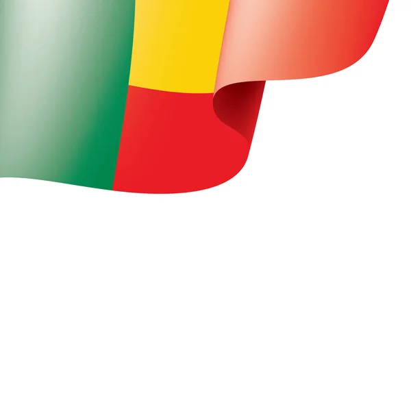 Bandera de Benín, ilustración vectorial sobre fondo blanco — Archivo Imágenes Vectoriales