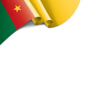 Kamerun bayrağı, beyaz bir arka plan üzerinde vektör çizim