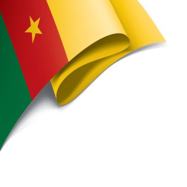 Kamerun bayrağı, beyaz bir arka plan üzerinde vektör çizim