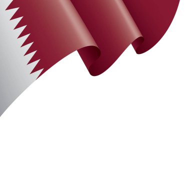 Katar bayrak, beyaz bir arka plan üzerinde vektör çizim