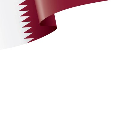 Katar bayrak, beyaz bir arka plan üzerinde vektör çizim