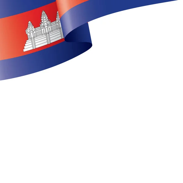 Drapeau du Cambodge, illustration vectorielle sur fond blanc — Image vectorielle