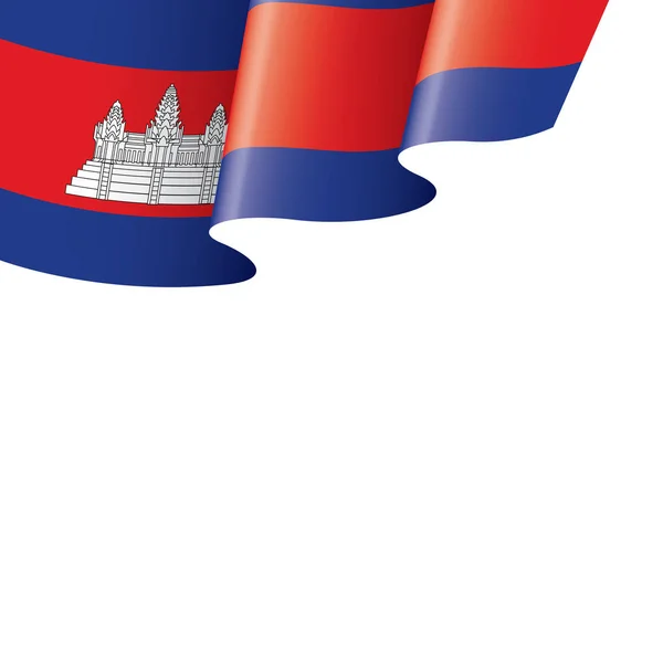 柬埔寨国旗, 白色背景上的矢量插图 — 图库矢量图片