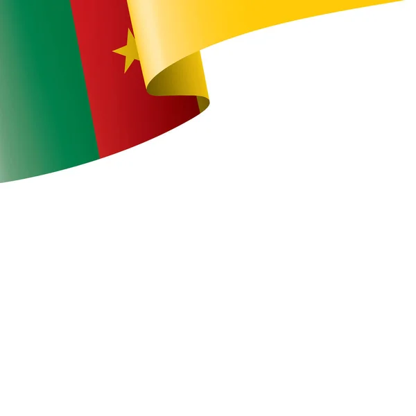 卡麦隆旗子, 矢量例证在白色背景 — 图库矢量图片