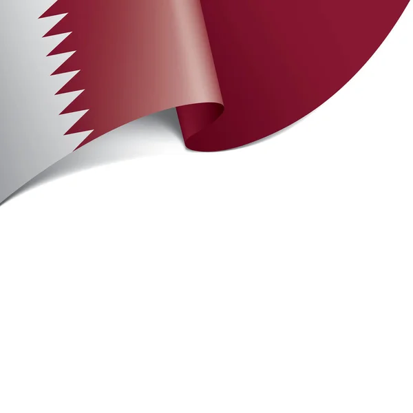 Bandera de Qatar, ilustración vectorial sobre fondo blanco — Vector de stock