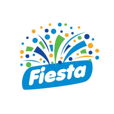 Fiesta için soyut logo. Vektör çizim.