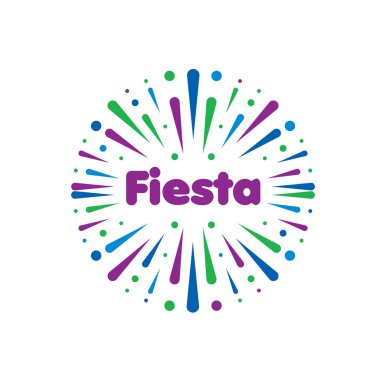 Fiesta için soyut logo. Vektör çizim.