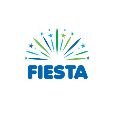 Fiesta için soyut logo. Vektör çizim.