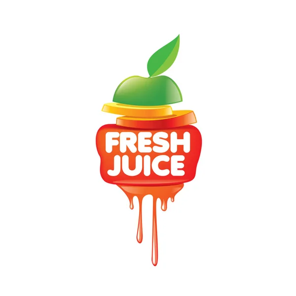Logotyp för färsk juice. Vektorillustration på vit bakgrund. — Stock vektor