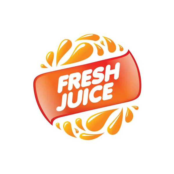 フレッシュ ジュースのロゴ。白の背景にベクトル画像. — ストックベクタ