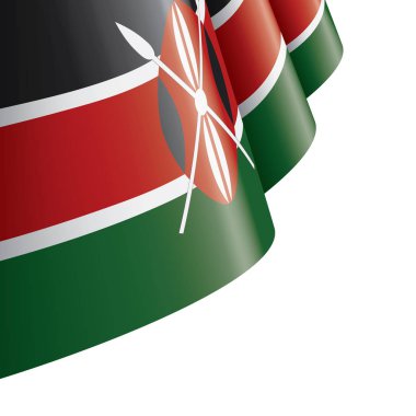 Kenya bayrak, beyaz bir arka plan üzerinde vektör çizim