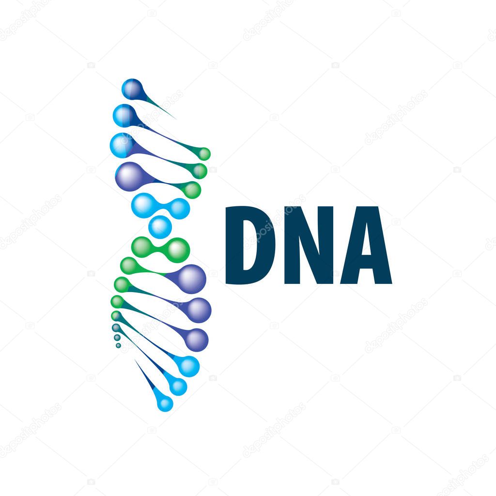 Sign in the shape of a spiral DNA. Vector illustration.