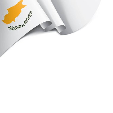 Kıbrıs bayrağı, beyaz bir arka plan üzerinde vektör çizim