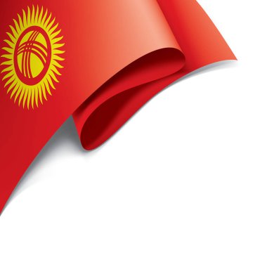 Kirghizia bayrak, beyaz bir arka plan üzerinde vektör çizim