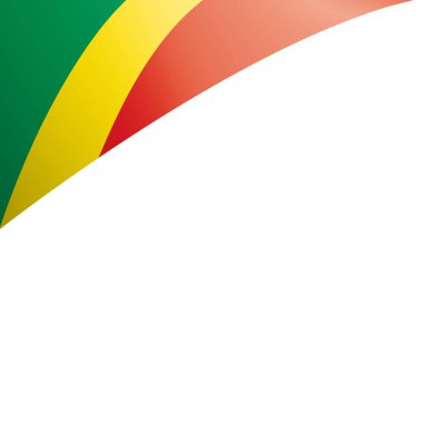 Beyaz arkaplanda Kongo bayrağı, vektör illüstrasyonu