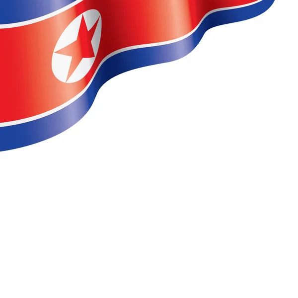 Kuzey Kore bayrağı, beyaz arkaplanda vektör illüstrasyonu — Stok Vektör