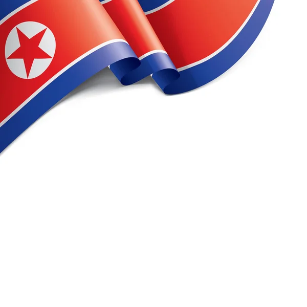 북한 국기, 백지 위의 벡터 일러스트 — 스톡 벡터