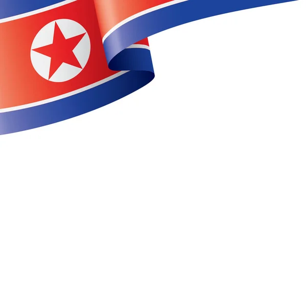 北朝鮮の旗白い背景のベクトルイラスト — ストックベクタ