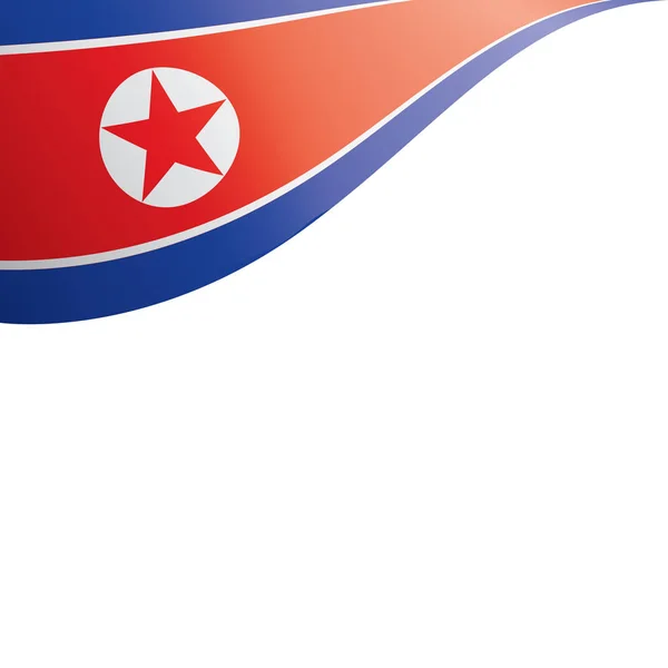 Bandeira da Coreia do Norte, ilustração vetorial sobre um fundo branco —  Vetores de Stock