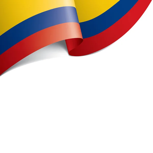 哥伦比亚国旗，白色背景上的矢量插图 — 图库矢量图片