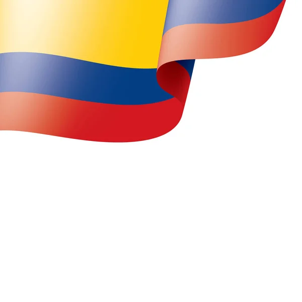 哥伦比亚国旗，白色背景上的矢量插图 — 图库矢量图片