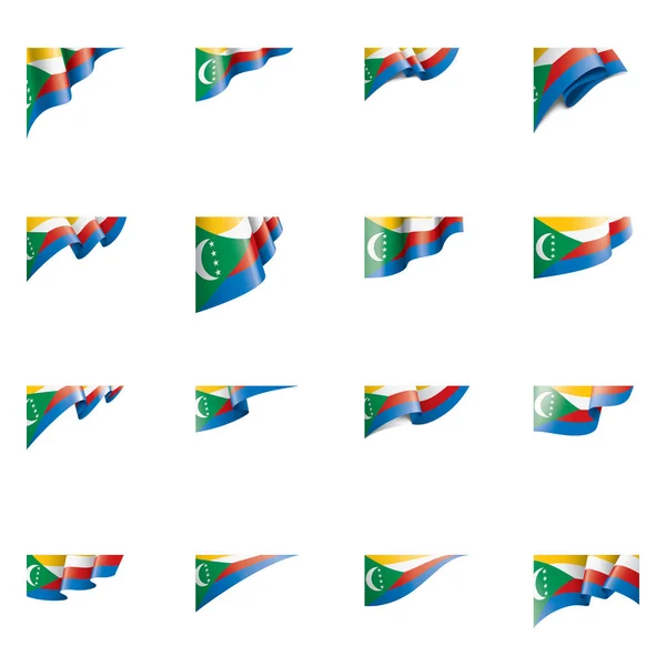 Drapeau des Comores, illustration vectorielle sur fond blanc — Image vectorielle