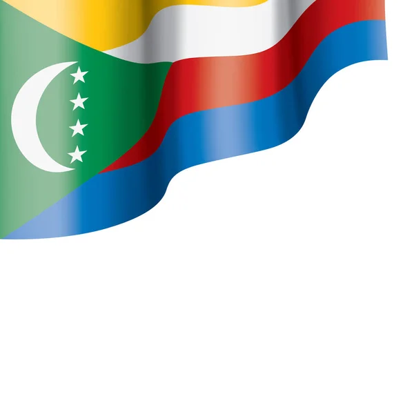 Komorernas flagga, vektorillustration på vit bakgrund — Stock vektor